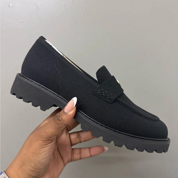 VIVAIA Francesca Knit Platform Chunky Heel Loafers size 39.5 - Picture 3 of 9